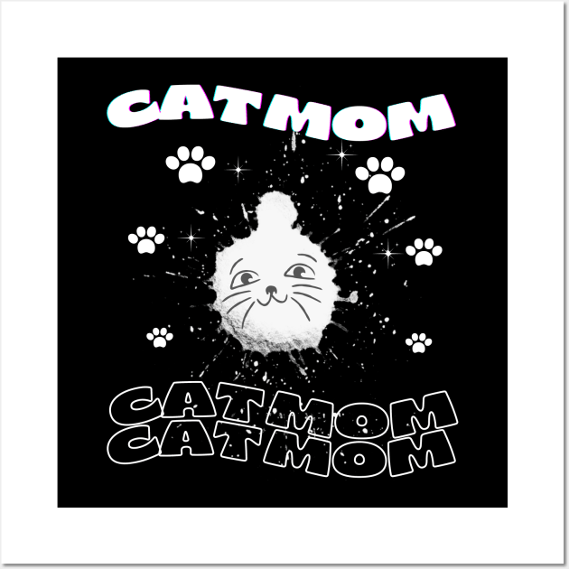 Cat Mom, Cat Lover, Gift for Mom, Cute Cat Mom Shirt Wall Art by Mr.Dom store